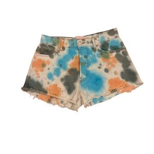 Revice Women's Tie-Dye Cutoff Denim Shorts Size 27 Multicolor Casual